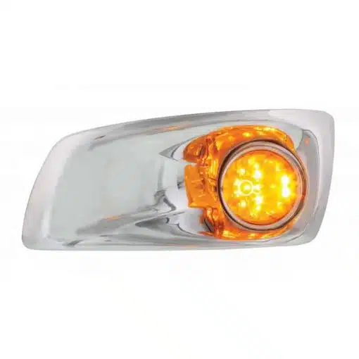 Kenworth T660 Chrome Plastic Bumper Light Bezel with LED
