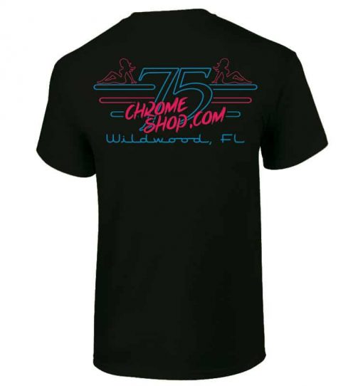 Adult Short Sleeve Neon 75 Chrome Shop Logo T-Shirt