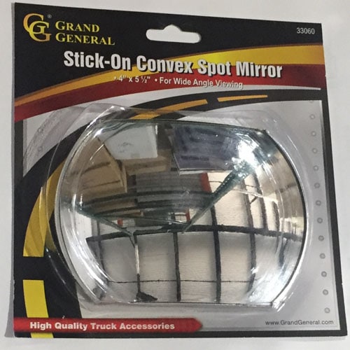 GG Grand General 33060 Rectangular Stick-On Convex Spot Mirror for Trucks, Buses, Utility Vehicles and More