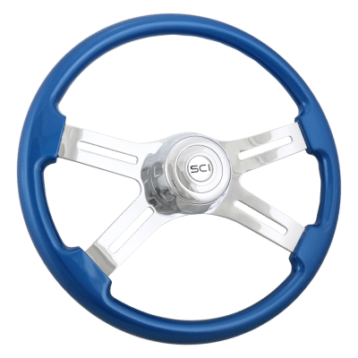 18" 4 Spoke Blue Steering Wheel
