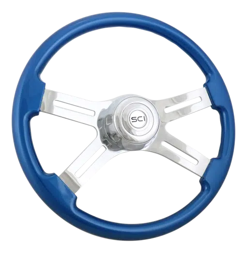 18" 4 Spoke Blue Steering Wheel