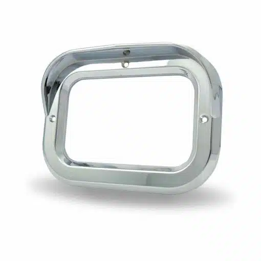 Rectangular Chrome Plastic Bezel w/Visor
