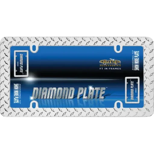 Chrome Diamond Plate License Frame