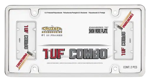 Chrome Tag Frame with Clear Shield Kit