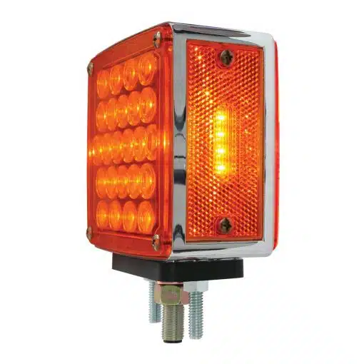Square Double Face Pearl LED Red/Amber Pedestal Light - Image 3