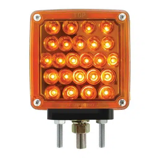 Square Double Face Pearl LED Red/Amber Pedestal Light