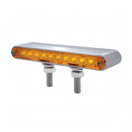 10 LED 6 1/2" Double Face Light Bar - Amber & Red LED/Amber & Red Lens - Image 2