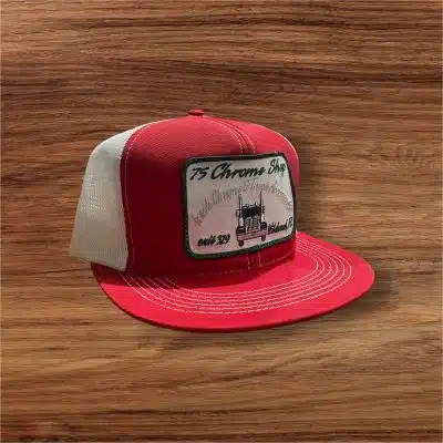 75 Chrome Shop Mesh Trucker Hat - Red/White