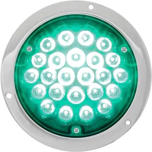 4″ Deep Dish Green Pearl LED Light with Recessed Housing – 24 Diodes
