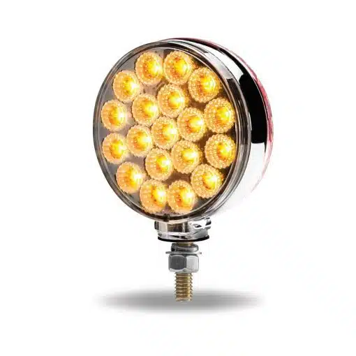 Amber / Red Turn Signal & Marker to Purple Auxiliary Round Double Face LED Fender Light - Image 5