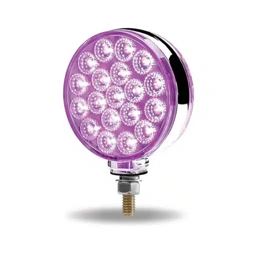 Amber / Red Turn Signal & Marker to Purple Auxiliary Round Double Face LED Fender Light