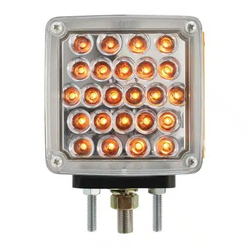 Square Double Face Pearl LED Pedestal Light Clear Amber/Clear Red - Image 3