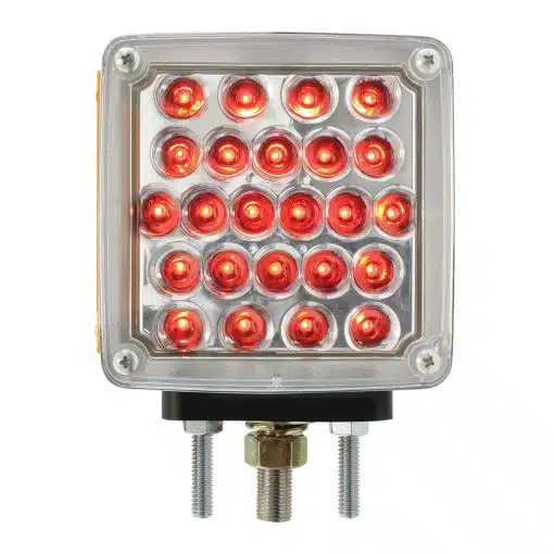 Square Double Face Pearl LED Pedestal Light Clear Amber/Clear Red - Image 4