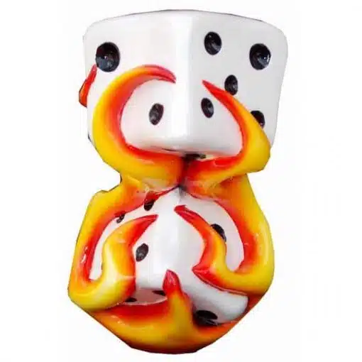 Orange Flaming Dice Shift Knob