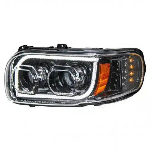 High Power LED Blackout Headlight with LED Position Light & LED Turn Signal for 2008+ Peterbilt 388/389 - Image 4
