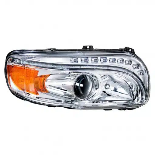 Chrome Projection Headlight with LED Position Light & LED Turn Signal for 2008+ Peterbilt 388/389 - Passenger - Image 4