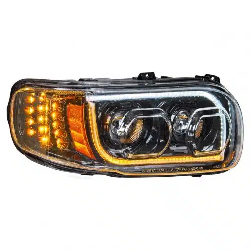 High Power LED Blackout Headlight with LED Position Light & LED Turn Signal for 2008+ Peterbilt 388/389 - Image 3