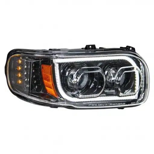 High Power LED Blackout Headlight with LED Position Light & LED Turn Signal for 2008+ Peterbilt 388/389 - Image 2