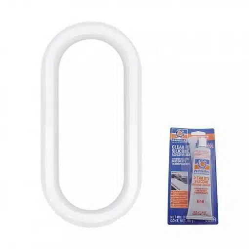 Chrome Plastic Peterbilt Exterior Oval Window Cover - Image 2