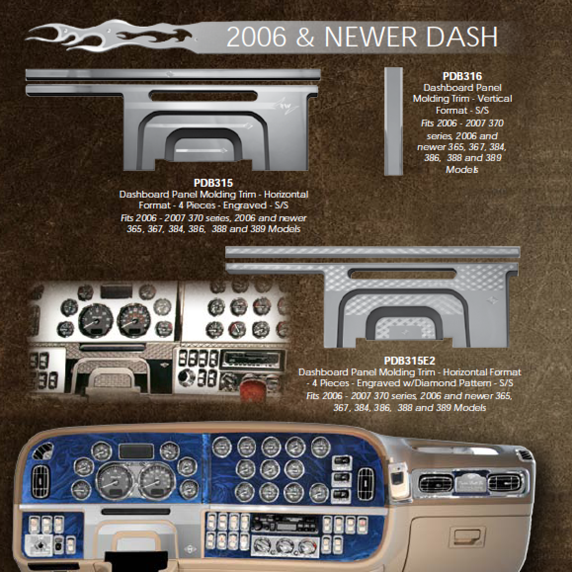 Peterbilt 06 Horizontal Dash Panel