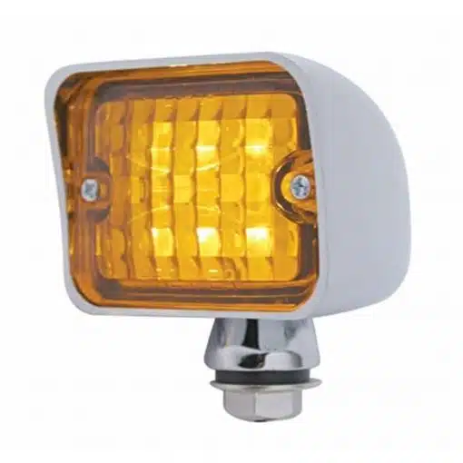 6 LED 1 Face/Single Face Large Rod Light - Red or Amber LED/Red Lens - Image 2