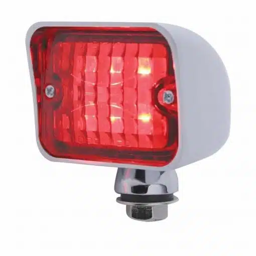 6 LED 1 Face/Single Face Large Rod Light - Red or Amber LED/Red Lens