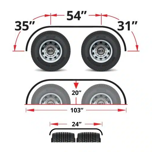120" Standard Full Fenders (16 Ga.) - For 43.5" O.D Tires Stainless Steel - Image 2