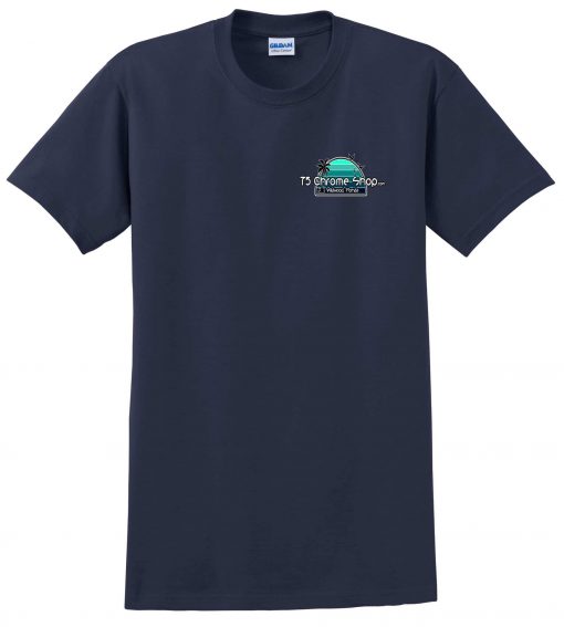 75 Chrome Shop Navy Palm Tree T-Shirt - Image 2