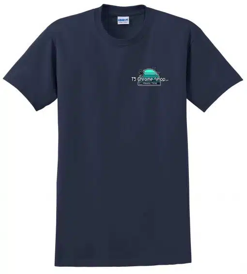 75 Chrome Shop Navy Palm Tree T-Shirt - Image 2
