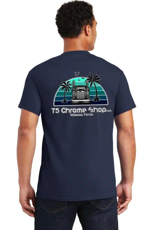 75 Chrome Shop Navy Palm Tree T-Shirt