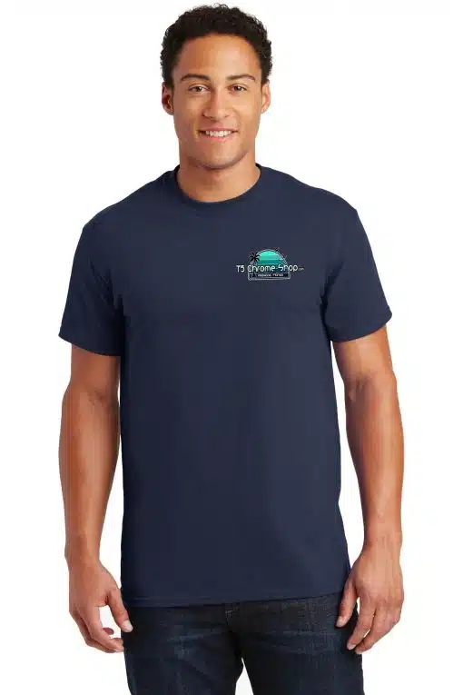 75 Chrome Shop Navy Palm Tree T-Shirt - Image 4