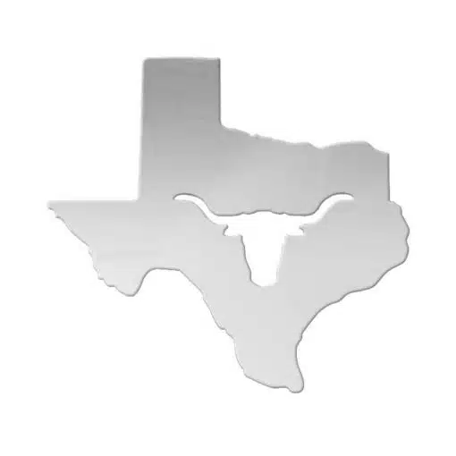 Texas with Longhorn Cutout Stud Mount Large