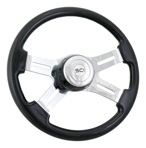 16" 4 Spoke Black Steering Wheel
