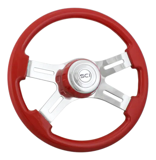 16" 4 Spoke Red Steering Wheel