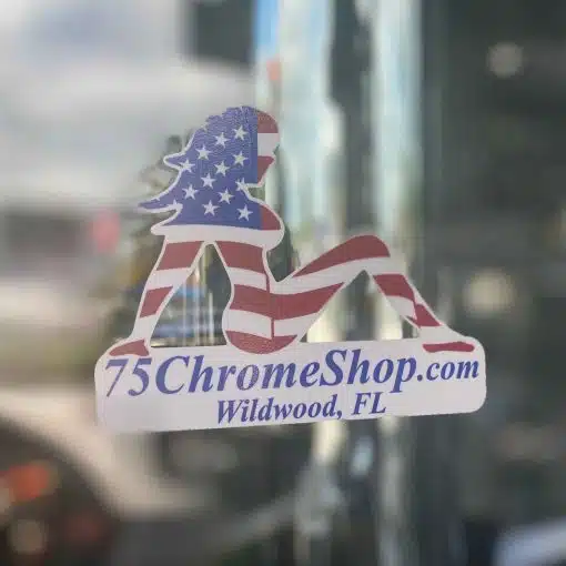 75 Chrome Shop Stickers