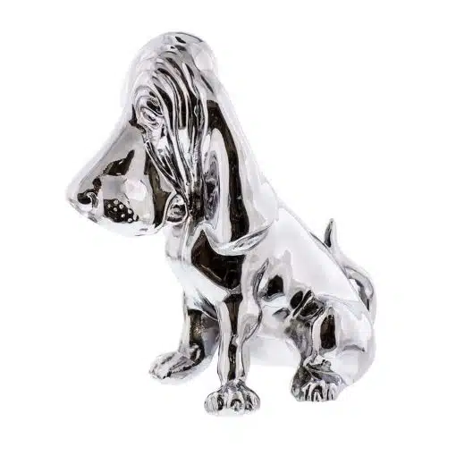 Chrome Bassett Hound Ornament