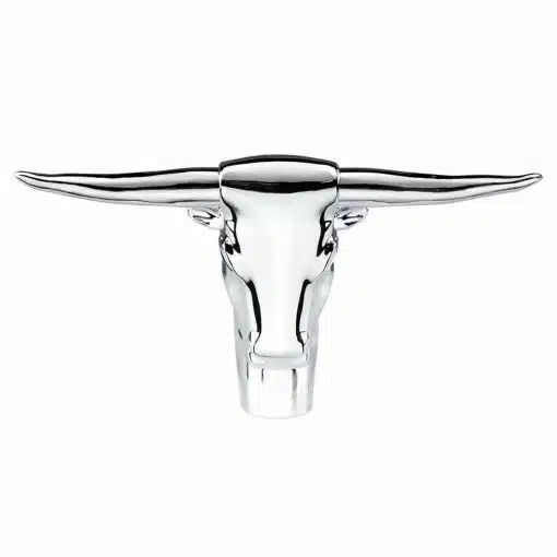Chrome Long Horn Bull Ornament