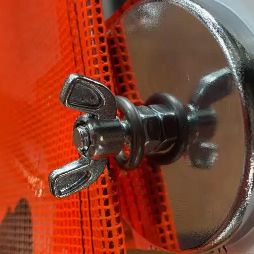 Orange Safety Flag w/75 Chrome Shop Logo - Image 2
