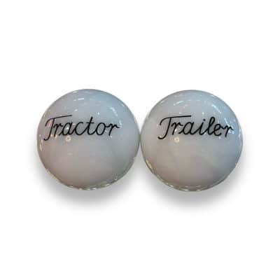 Tractor / Trailer Air Brake Knobs - White, Pearl