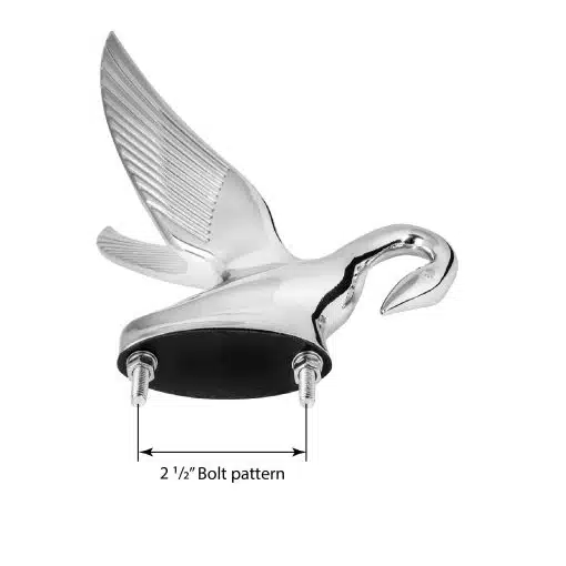 Chrome Classic Swan Hood Ornament - Image 4