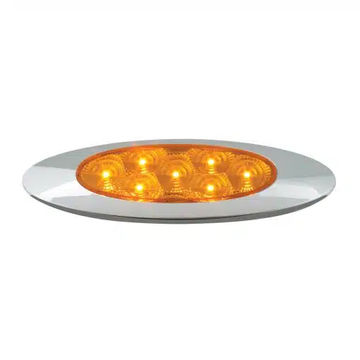 Ultra Thin Surface Mount Y2K LED Light With Chrome Bezel Amber/Amber