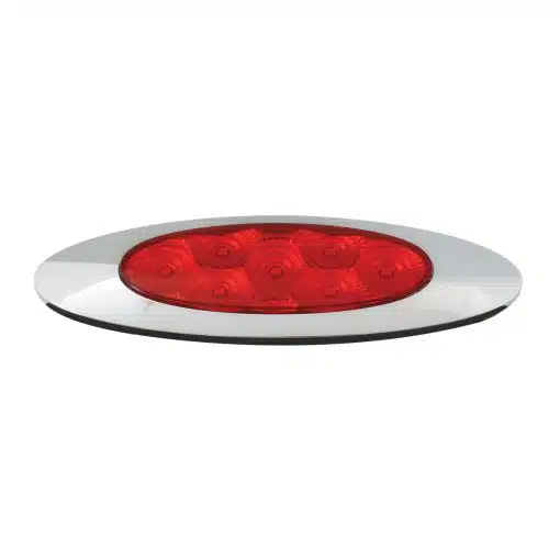 Ultra Thin Surface Mount Y2K LED Light With Chrome Bezel Red/Red