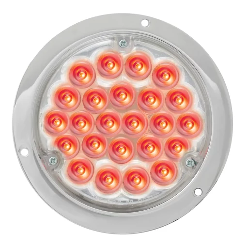 4″ Deep Dish Red Pearl LED Light with Recessed Housing - 24 Diodes