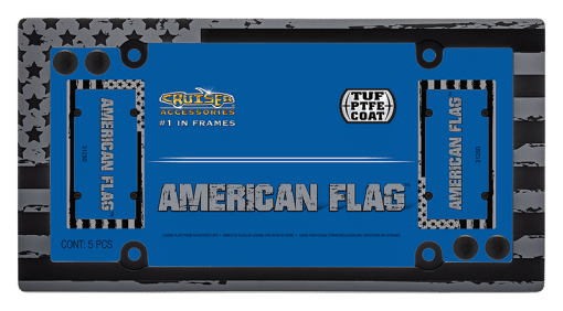 USA Flag Black & Grey Tag Frame