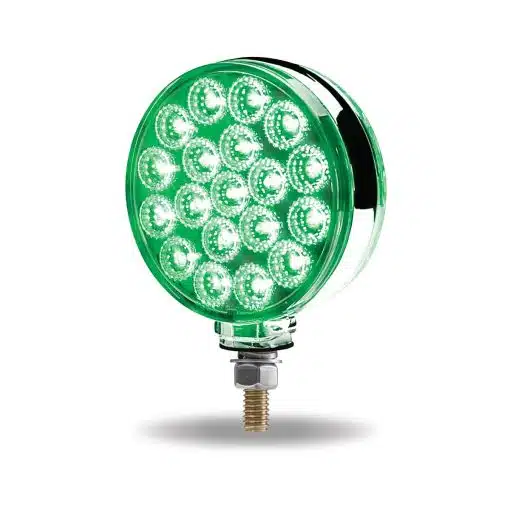 Amber / Red Turn Signal & Marker to Green Auxiliary LED Double Face Fender Light 4 inch - Image 4