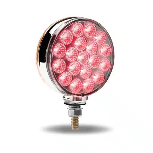 Amber / Red Turn Signal & Marker to Green Auxiliary LED Double Face Fender Light 4 inch - Image 3