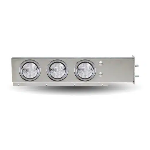 Flat Top Mud Flap Hanger w/ 4" Clear/Red LEDs