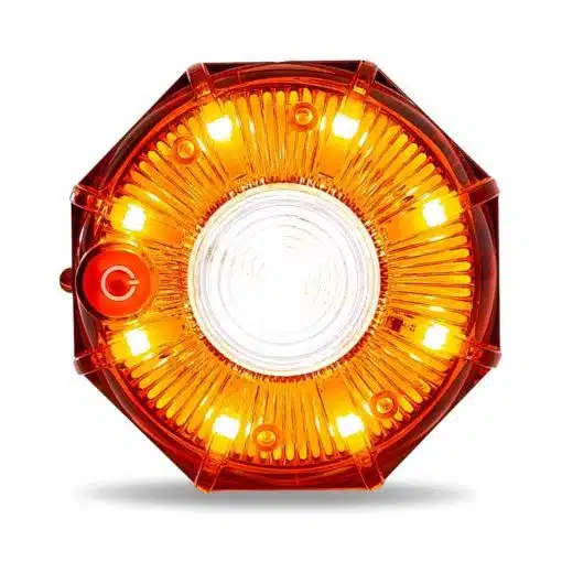 3" Dual Color Amber/White Portable/Magnetic/Hangable Hazard LED Light (9 Diodes)