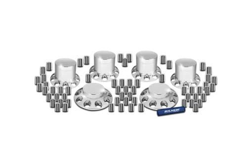 Flat Top Axle Hub Covers Kit with 2 Front Kits and 4 Rear Kits