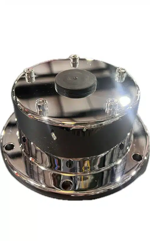 Chrome Plated Billet Aluminum Front Oil Cap Cover for 5-1/2” Bolt Pattern - Image 3
